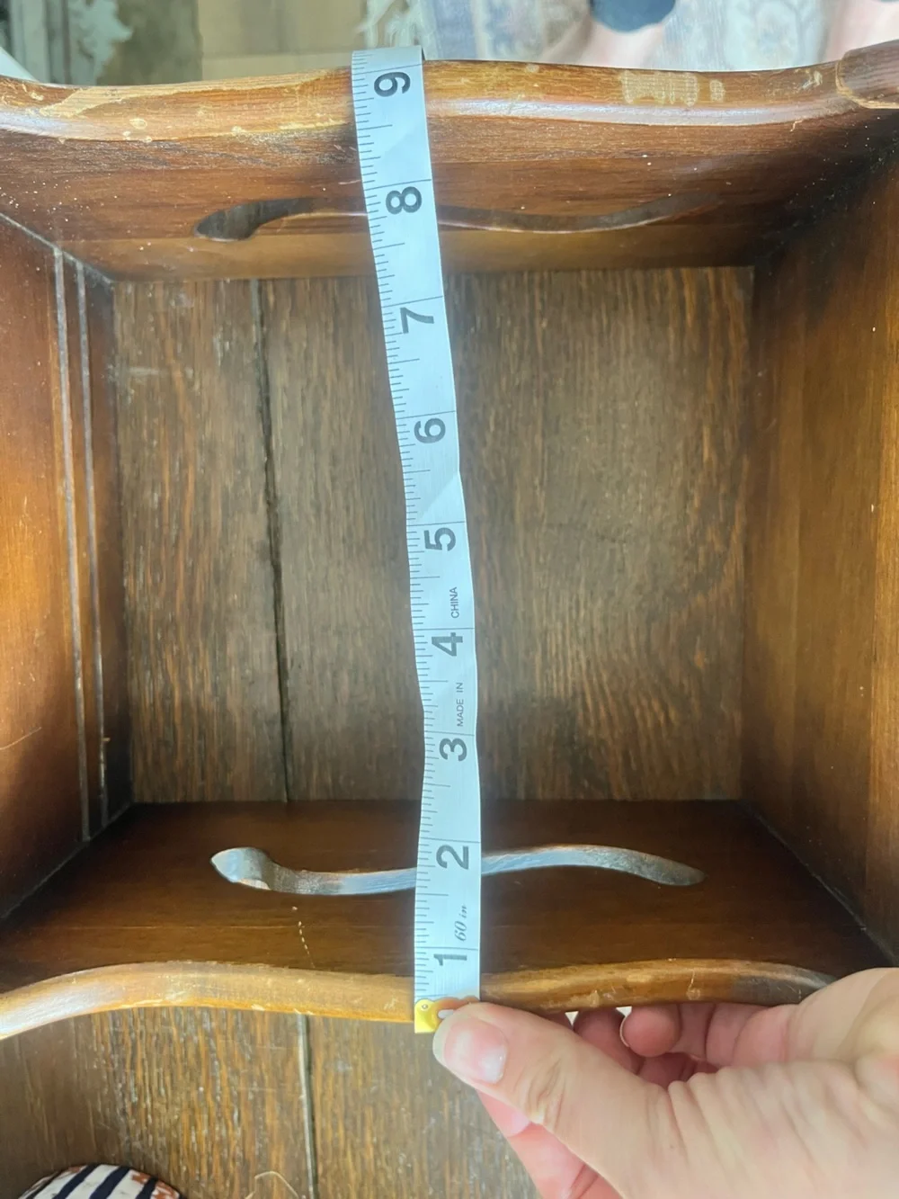 Vtg wood wall shelf